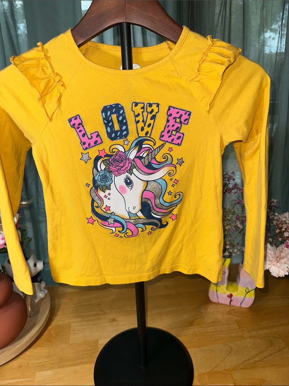 Garanimals Yellow Long-Sleeve Unicorn 'LOVE' Tee